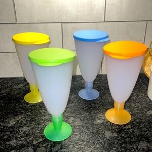 Dessert parfait cups from Tupperware.  Great for jello, puddings, ice cream